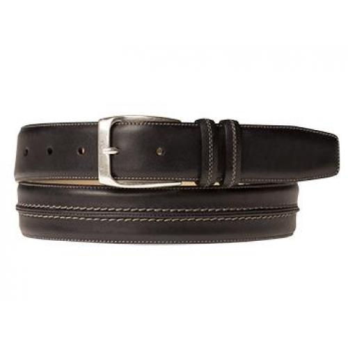 Mezlan "AO9803" Black Genuine Italian Calfskin Belt